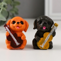 Сувенир полистоун "Собака-музыкант" МИКС 3х3х5 см