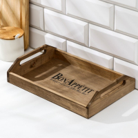 Поднос деревянный с декором Доляна, с покрытием, 30&times;20&times;6 см, сосна