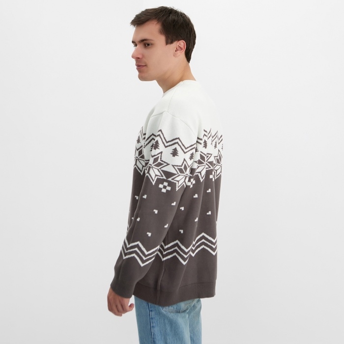 Новый год. Джемпер вязаный KAFTAN Scandinavia размер 56, серый Новый год. Джемпер вязаный KAFTAN Scandinavia размер 56, серый