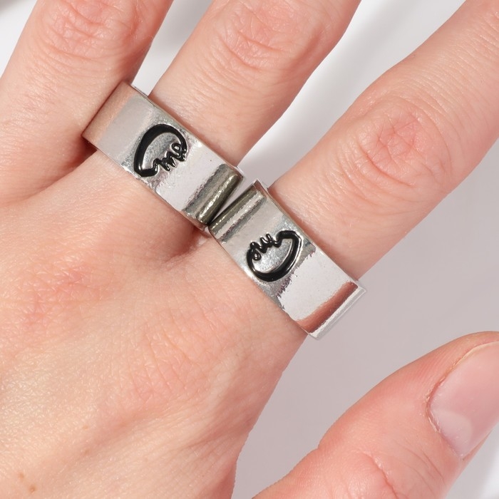 Набор колец 2 штуки «Неразлучники» бесконечность, цвет серебро, безразмерное Набор колец 2 штуки «Неразлучники» бесконечность, цвет серебро, безразмерное