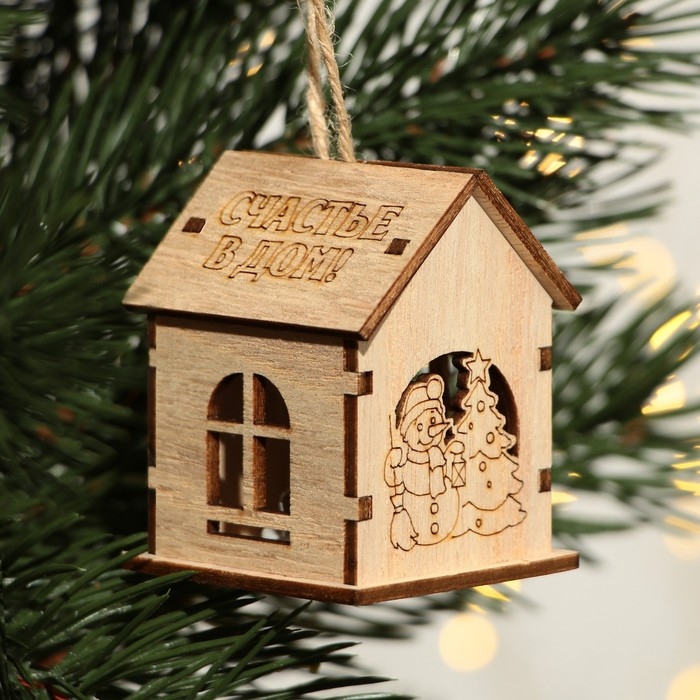 Интерьерное украшение новогоднее &laquo;Новый год: Счастье в дом&raquo;, 6 х 4,5 см