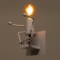 Бра "Человечек" E27 40Вт белый 14х14х17 см