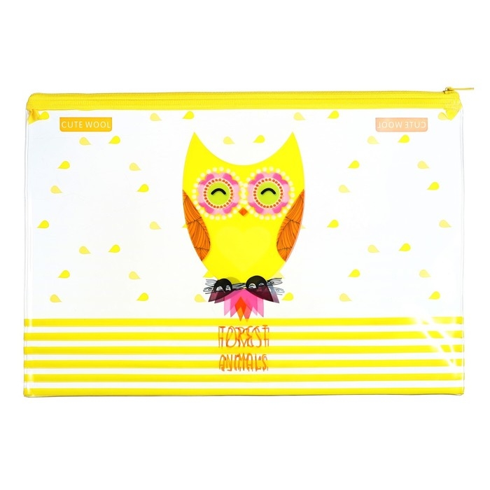 Папка на молнии "Мордашки" А4, МИКС