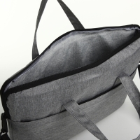 Сумка для ноутбука на молнии, наружный карман, цвет серый
