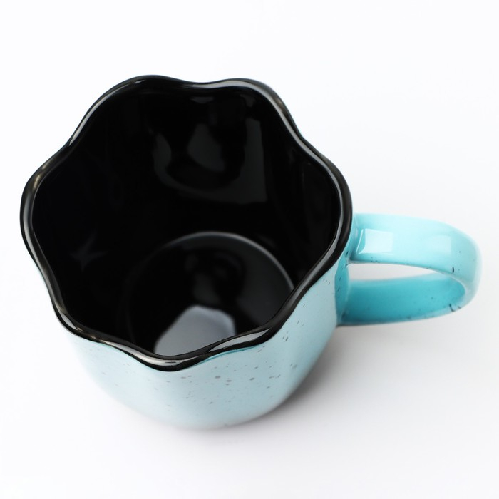 Кружка керамическая неровный край «Синяя», 350 мл, цвет синий Кружка керамическая неровный край «Синяя», 350 мл, цвет синий