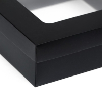 Коробка подарочная складная, упаковка, крышка-дно, чёрная, с окном 20 х 20 х 6 см