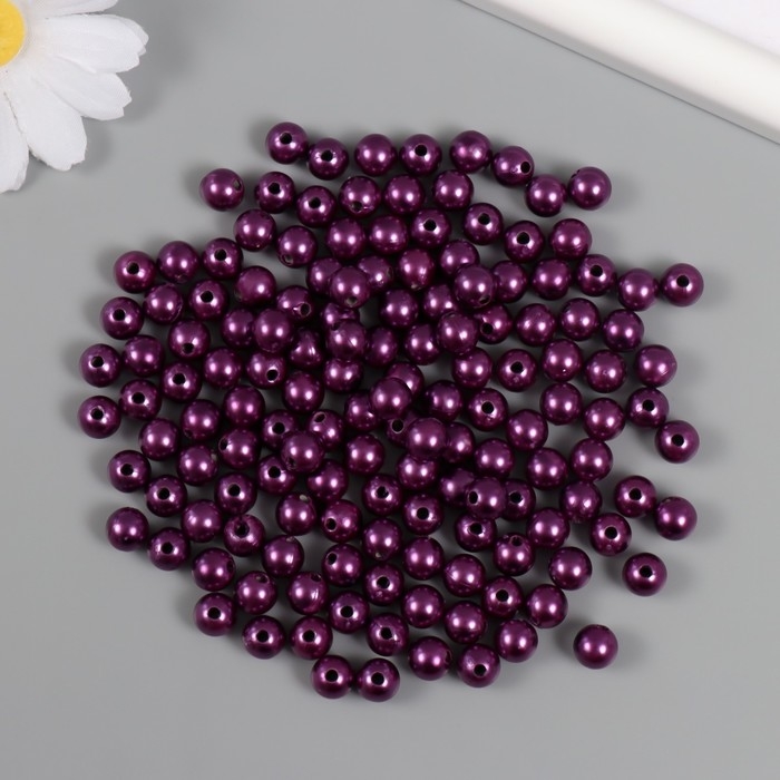 Набор бусин Набор бусин "Жемчуг" d 8 мм, 250 гр, фиолетовый
