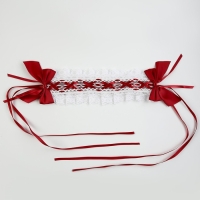Карнавальная повязка «Лолита», цвет красный с белой тесьмой Карнавальная повязка «Лолита», цвет красный с белой тесьмой