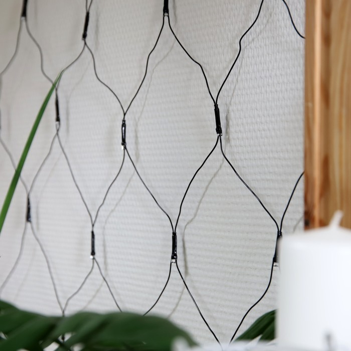 Гирлянда &laquo;Сеть&raquo; 1.6 &times; 1.6 м, IP20, тёмная нить, 144 LED, свечение белое, 8 режимов, 220 В