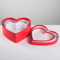 Набор коробок 3 в 1, упаковка подарочная, &laquo;Любовь повсюду&raquo;, 16 х 14 х 6 см‒22 х 20 х 9 см