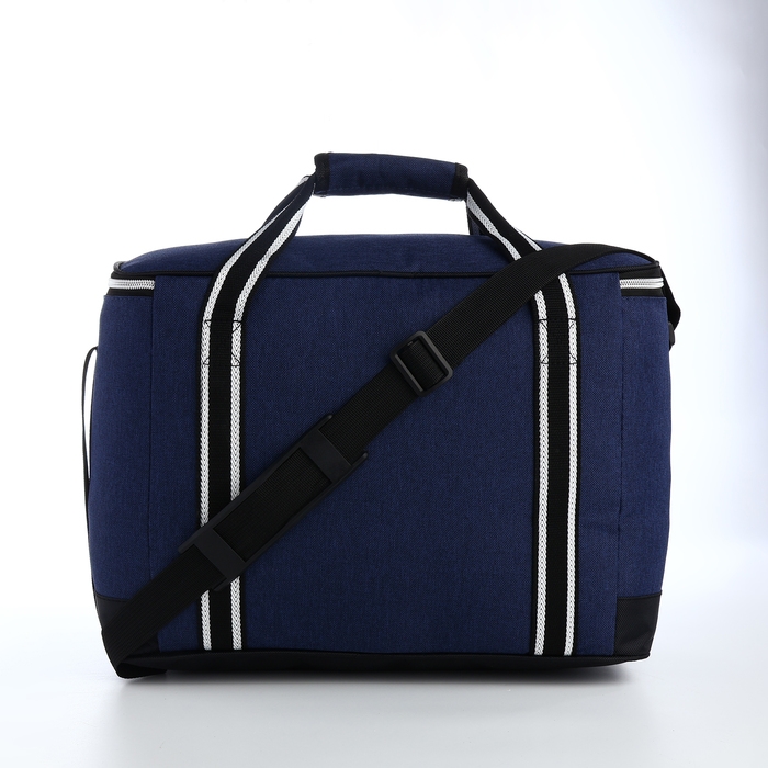 Термосумка на молнии, наружный карман, 30 л, цвет синий