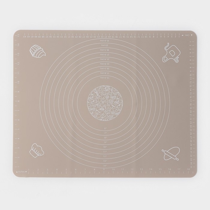 Коврик с разметкой Доляна &laquo;Капучино&raquo;, силикон 50&times;40 см, цвет бежевый