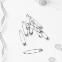 Булавки английские, 44 мм, 10 шт, цвет никель