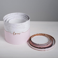 Набор коробок 4 в 1, упаковка подарочная, &laquo;Мрамор&raquo;, 14 х 14 х 13 - 20 х 20 х 17,5 см