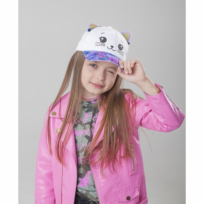 Кепка детская для девочки &laquo;Кокетка&raquo;, с заколочками, р-р 52-54, 5-7 лет