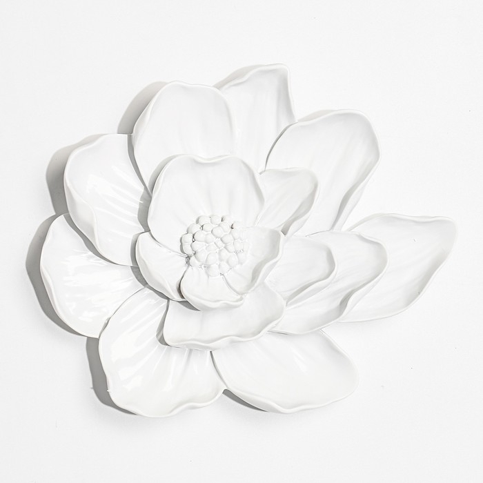 Декор настенный, "Анемон", 16.5 x 19.5 см, белый