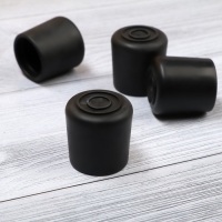 Накладка мебельная круглая ТУНДРА, d=25 мм, 4 шт., черная