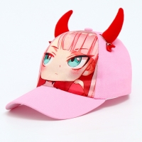 Кепка детская для девочки «Чертенок» аниме с заколками, р-р 52-54 5-7 лет Кепка детская для девочки «Чертенок» аниме с заколками, р-р 52-54 5-7 лет