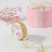 Лента капроновая с тиснением &laquo;Мрамор&raquo;, 25 мм &times; 23 &plusmn; 1 м, цвет слоновая кость/золотой №008