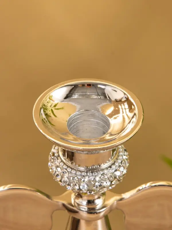 Подсвечник "Крылья" с кристаллами, алюминий 11х6,5х16 см