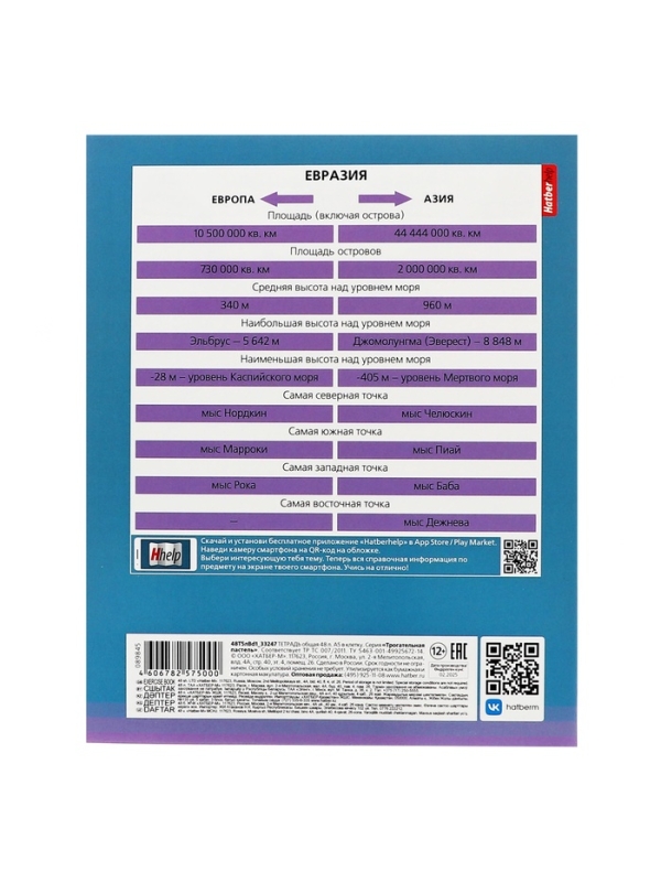 Комплект предметных тетрадей 48 листов, 12 предметов Hatber &laquo;Трогательная пастель&raquo;, обложка мелованный картон, Soft-touch, с интерактивным справочник...