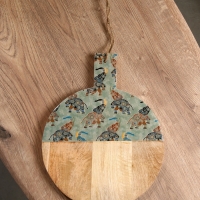 Доска разделочная круглая "Мудрый слон" дерево манго 36х28 см