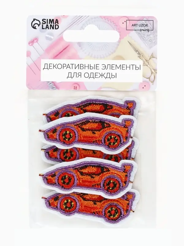 Наклейка на одежду &laquo;Тачка&raquo;, с клеевой основой, 5.2&times;2.2 см, красная