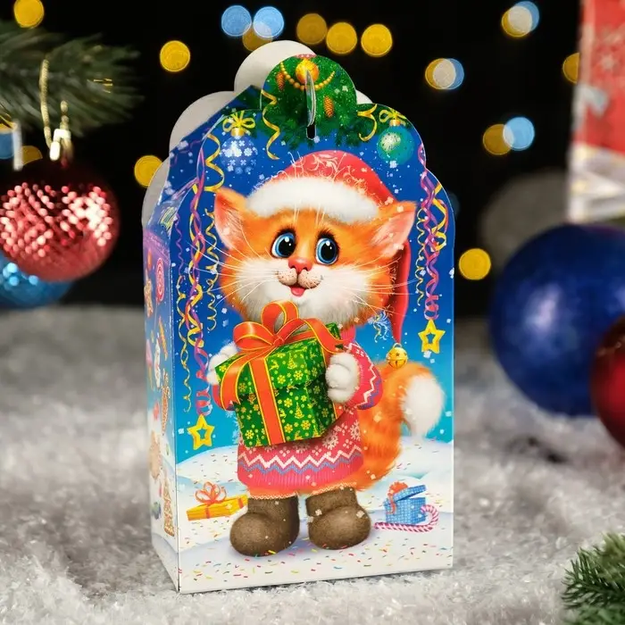 Подарочная коробка "Заяц - Кот" неон, 11&times;5.8&times;20.5 см