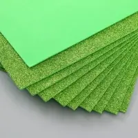 Фоамиран глиттерный 2 мм, 20х30 см, салатовый