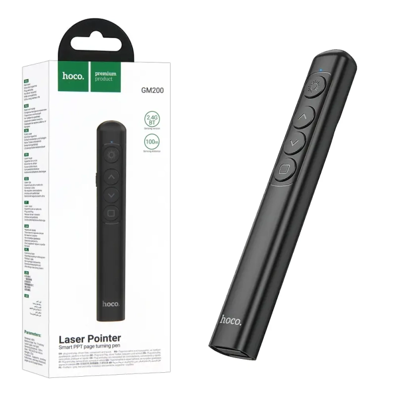 Презентер GM200 Smart, Bluetooth, лазерная указка, питание AA HOCO  черный