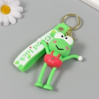 Брелок резина с карабином, ремешком "Лягуха" руки-ноги вытягиваются 3х4,7х8,8 см