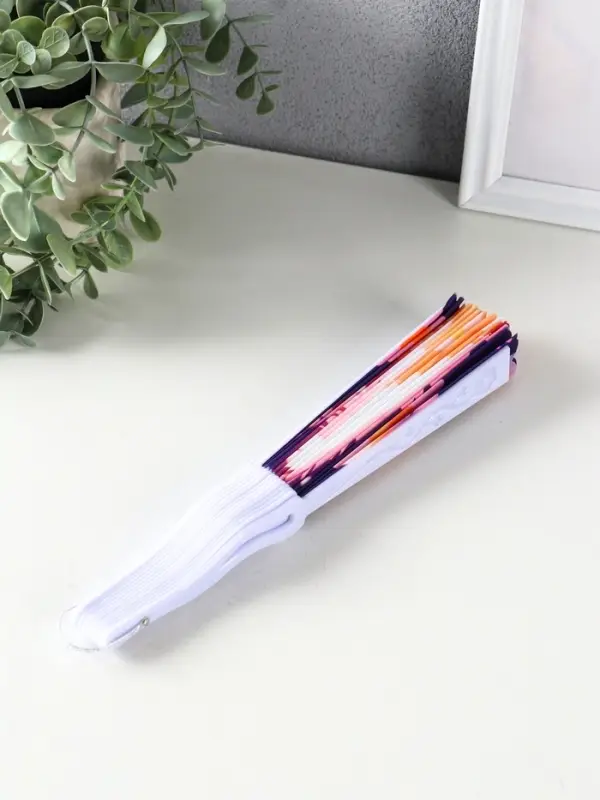 Веер пластик, текстиль "Спящие котики на полянке" МИКС 23 см