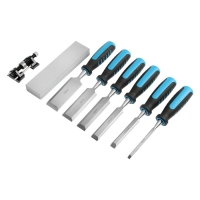 Набор стамесок ТУНДРА, 2К рукоятки, 45 сталь, 6 - 38 мм, с набором для заточки, кейс, 6 шт. 960445 Набор стамесок ТУНДРА, 2К рукоятки, 45 сталь, 6 - 38 мм, с набором для заточки, кейс, 6 шт. 960445