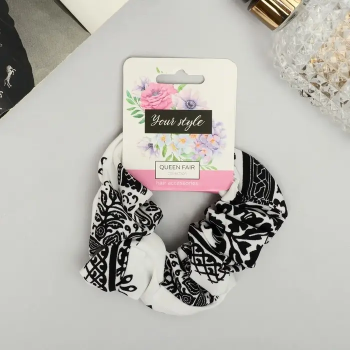 Резинка для волос "Орбита" орнамент галант, 10 см, микс