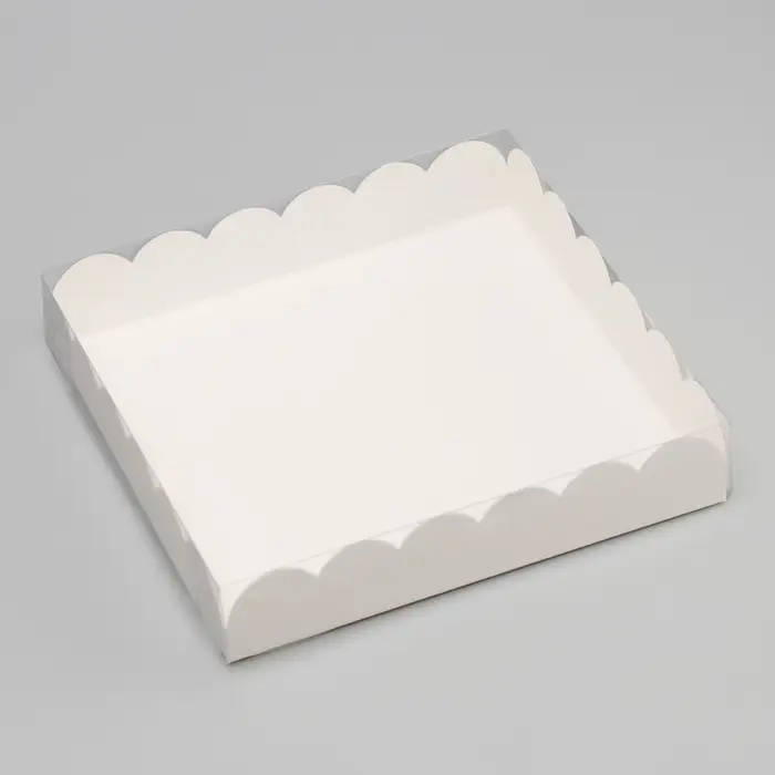 Коробка для печенья, кондитерская упаковка, Белая, 20 х 20 х 4 см