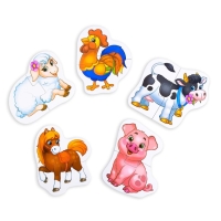 Макси-пазлы «Животные фермы», 5 пазлов, 10 деталей Макси-пазлы «Животные фермы», 5 пазлов, 10 деталей