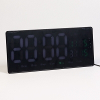 Часы электронные настенные, календарь и термометр, 36.2 х 15.5 см, белые цифры 10 х 4.5 см 1076627 Часы электронные настенные, календарь и термометр, 36.2 х 15.5 см, белые цифры 10 х 4.5 см 1076627