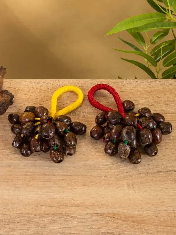 Сувенирный музыкальный инструмент "Погремушка" орех кемири, 16х10х3 см, МИКС