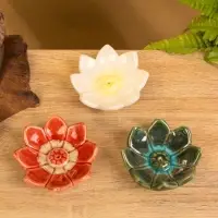 Подставка под благовония "Цветок лотоса" керамика, цв. МИКС, 9,5х9,5х3 см