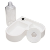 Миска двойная с автопоилкой (съёмная бутылка) 28 х 23 х 20,5 см, белая