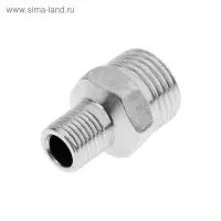 Ниппель переходной ZEIN engr, 1/4" х 1/2", наружная резьба, нержавеющая сталь
