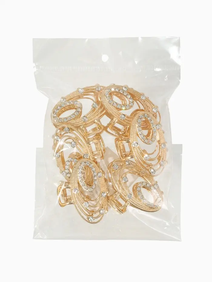 Краб для волос "Джули" овал, 4,5 см, золото