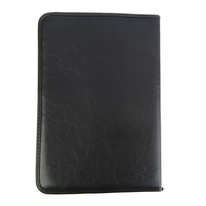 Пaпка деловая, искусственная кожа, для бумаг, 360 х 260 х 30 мм, с кольцевым механизмом 4, 6Л32 "Лайт", чёрная