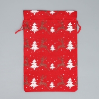 Мешочек подарочный холща &laquo;Снежный лес&raquo;, ёлки, 20 х 30 см +/- 1.5 см, Новый год