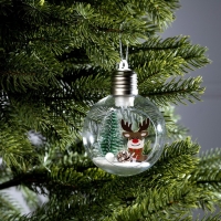 Ёлочный шар &laquo;Оленёнок&raquo;, батарейки, 1 LED, свечение тёплое белое