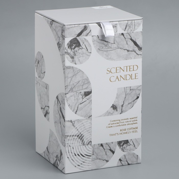 Свеча в бетоне ароматическая "Персик", соевый воск