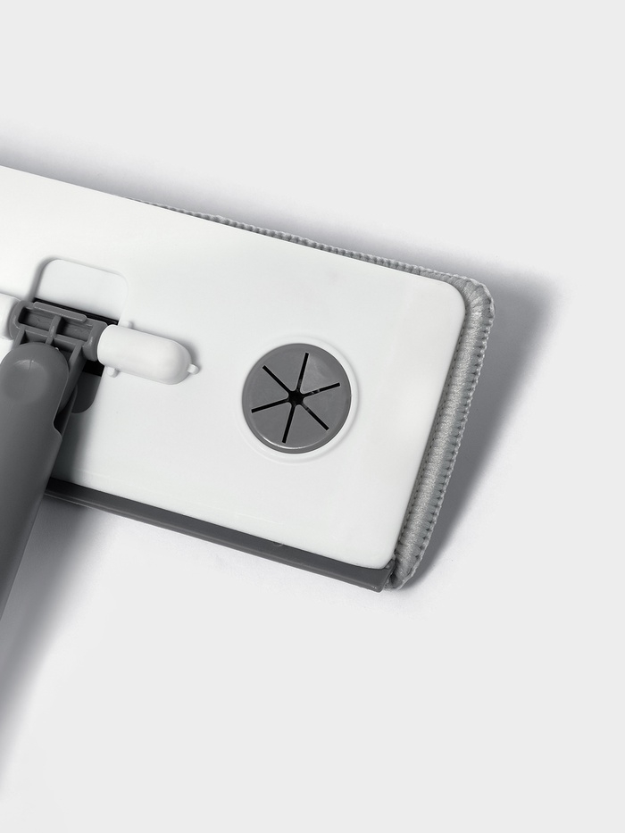 Швабра для стен и окон, со сгоном, стальная ручка, 2 насадки микроф 20х8х85 см