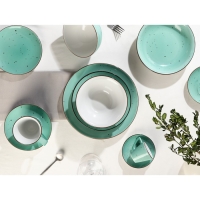 Тарелка фарфоровая глубокая DOTS menta, 500 мл, d=20 см, цвет бирюзовый