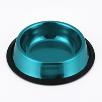 Миска с нескользящим основанием декоративная цветная, 230 мл, голубая