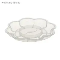 Палитра "Ромашка", 9 ячеек, пластиковая, прозрачная, мини